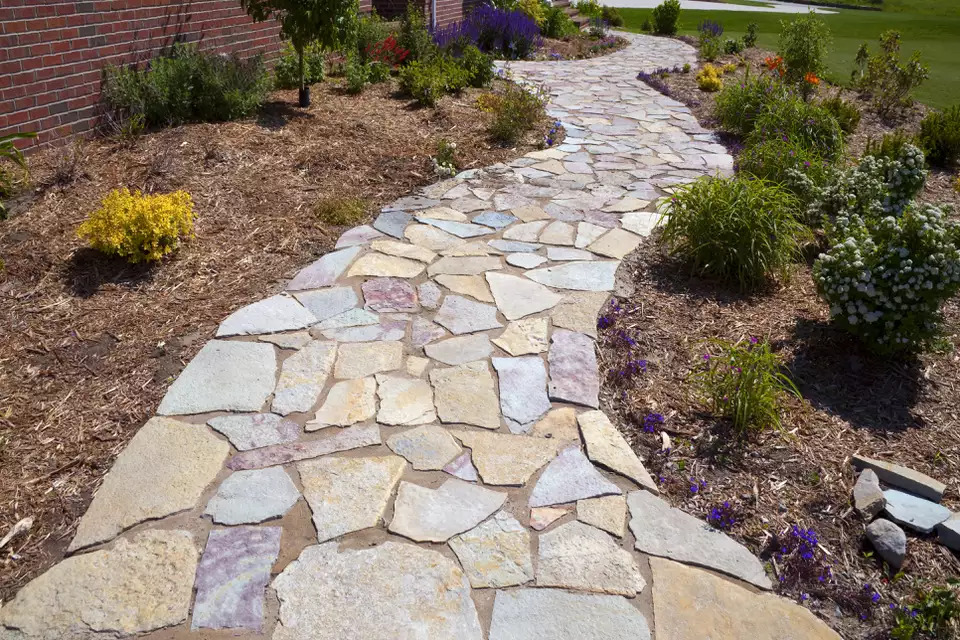 landscaping accents colorful natural paved field stone sidewalk yard path 157485573 5c2435dd46e0fb00